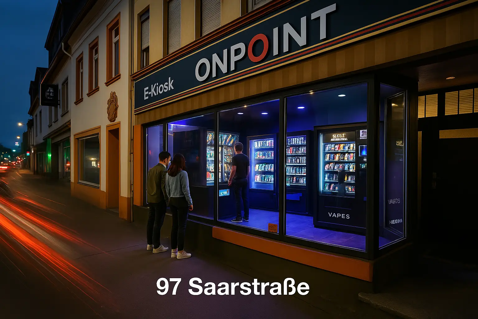 Verschiedene Automaten bei OnPoint 24/7 in Trier – Snacks, Drinks, Tabak rund um die Uhr